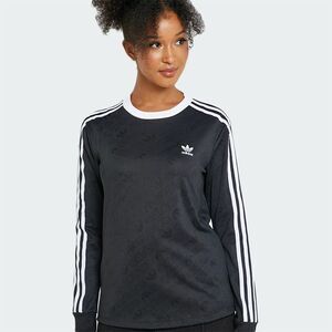 Adidas Black Three Stripe All Over Embossed Logo Shirt Medium
